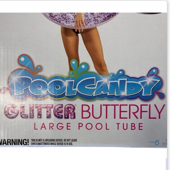 NWT PoolCandy Glitter Butterfly Large Pool Tube - 40" - Picture 7 of 13